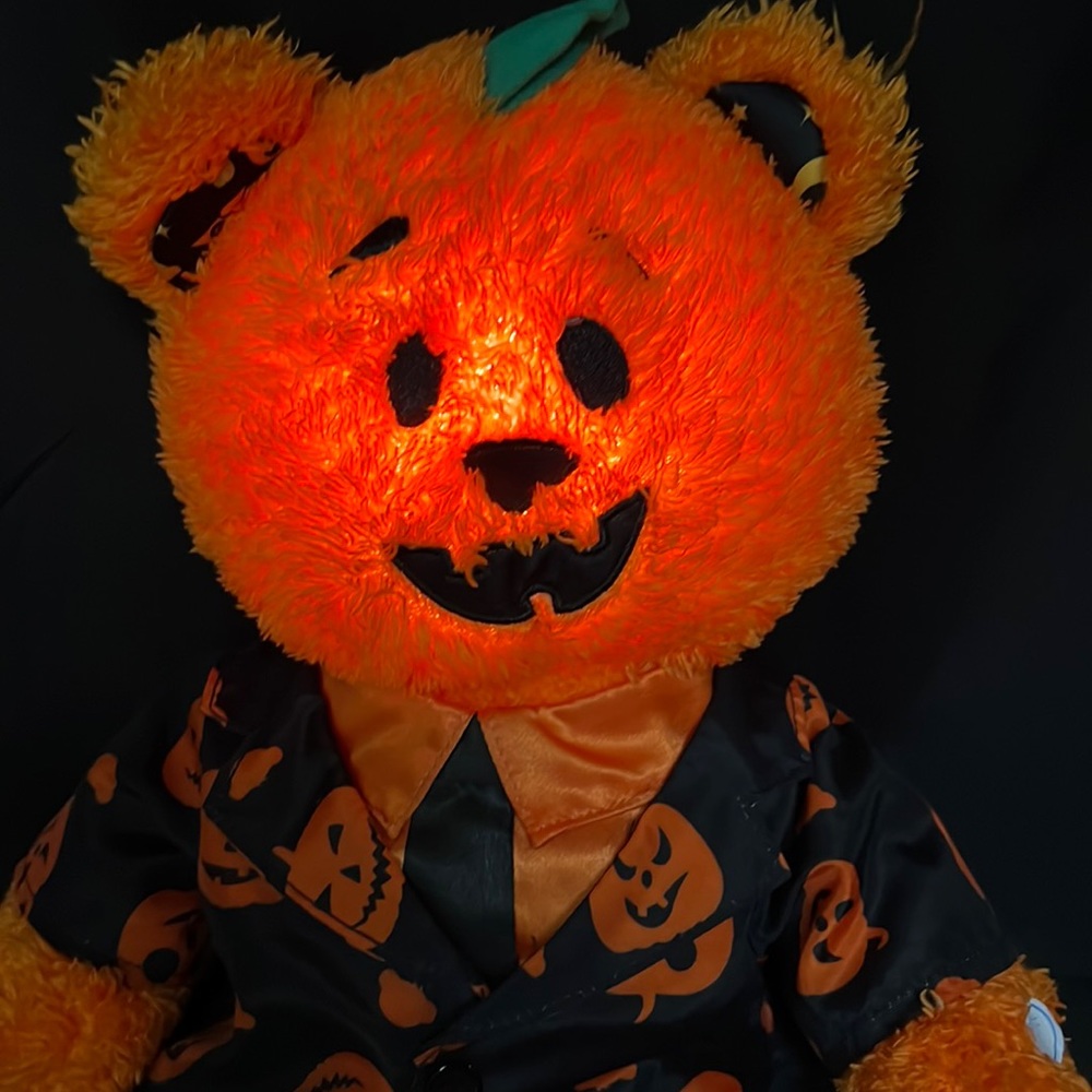 Build-A-Bear Orange Pumpkin Jack o’ Lantern Light Up